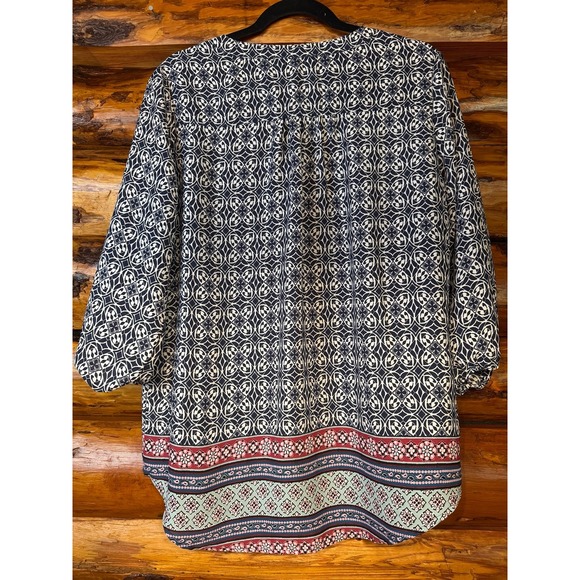 Pink‎ Rose Navy Patterned Tunic Size XL - Picture 6 of 8